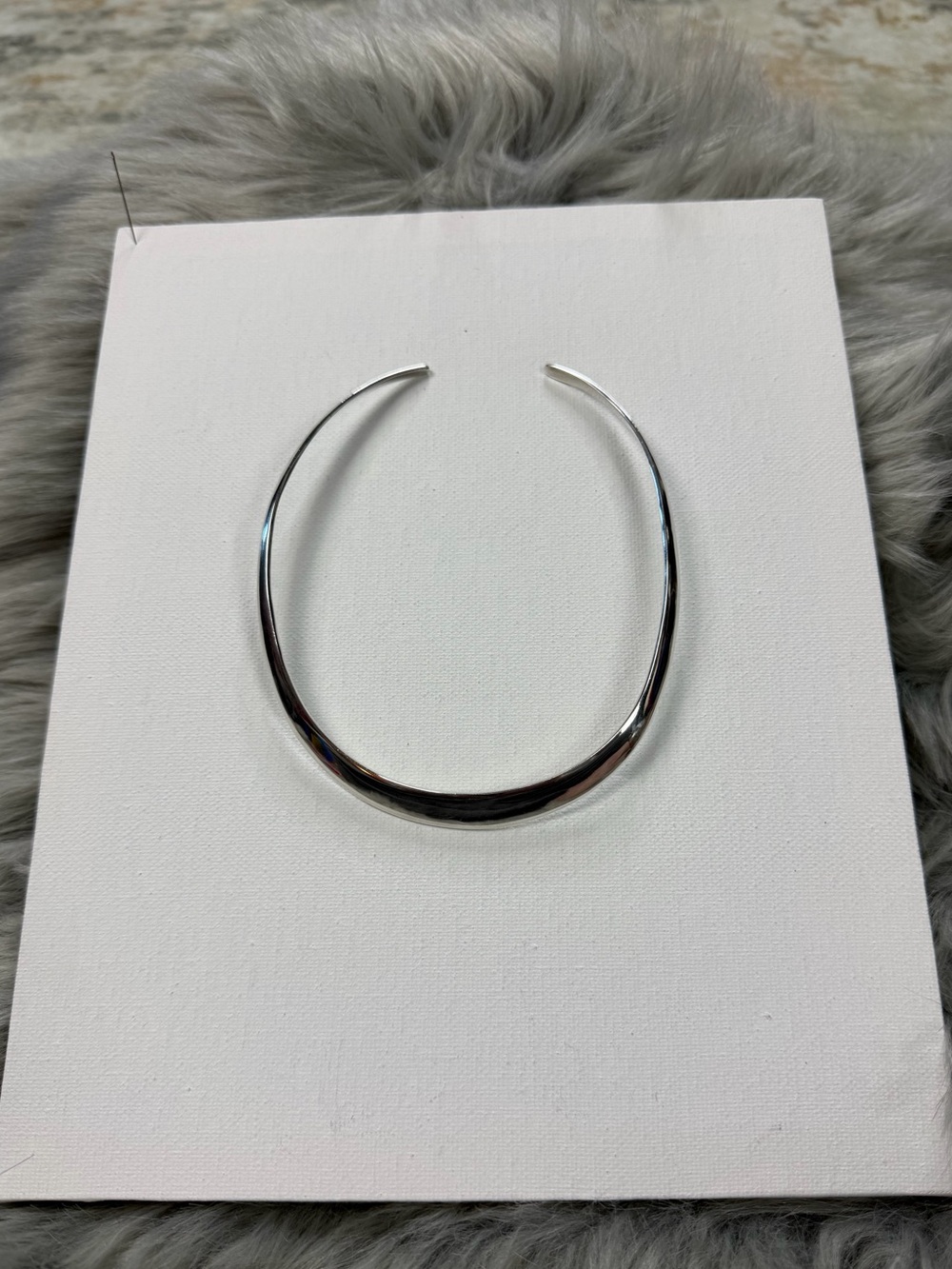 Vintage Mexico 925 Sterling Silver Modernist Collar Choker Necklace 26g